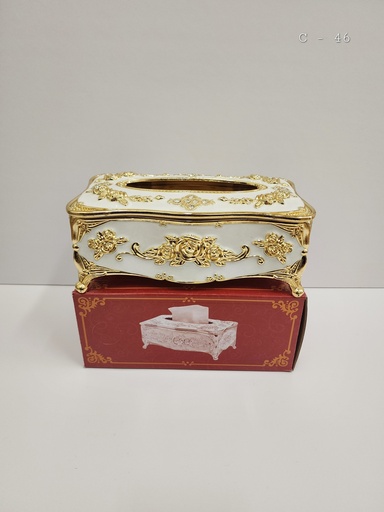 [C-46] Silver & Gold Tissue Box 