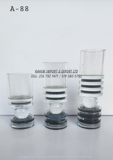 [A-88] 3pcs Crystal Candle Stand