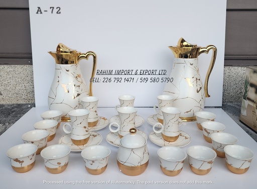 [A-72] 28pcs Ceramic Cups & Teapot Set 